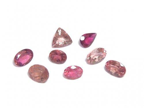 [Video] [One of a kind] High Quality Pink Tourmaline AAA Undrilled Faceted 8pcs Set NO.76