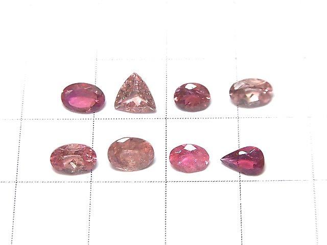 [Video] [One of a kind] High Quality Pink Tourmaline AAA Undrilled Faceted 8pcs Set NO.76