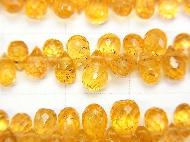 [Video] High Quality Mandarin Garnet AAA- Drop Faceted Briolette half or 1strand beads (aprx.8inch / 20cm)