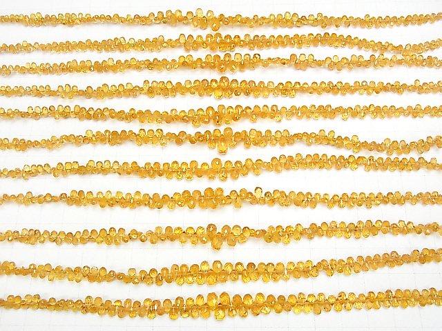 [Video] High Quality Mandarin Garnet AAA- Drop Faceted Briolette half or 1strand beads (aprx.8inch / 20cm)