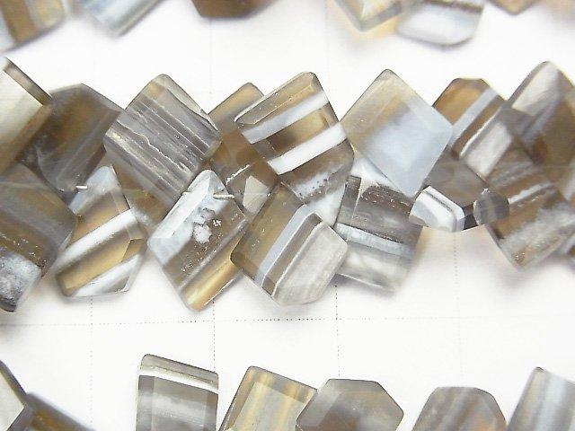[Video] Striped Blue Opal AAA- Rough Slice Faceted half or 1strand beads (aprx.7inch / 18cm)