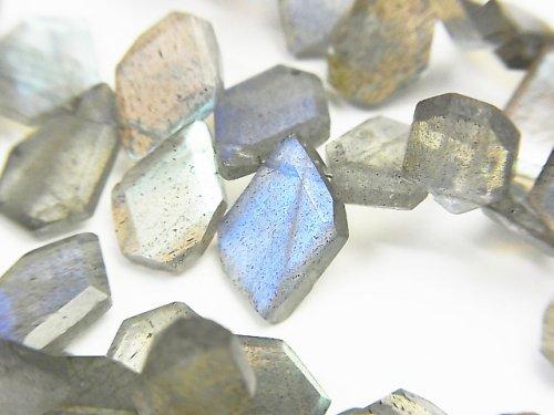 [Video] High Quality Labradorite AAA- Rough Slice Faceted half or 1strand beads (aprx.7inch / 18cm)