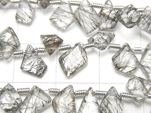 [Video] High Quality Tourmaline Quartz AAA Rough Slice Faceted 1strand beads (aprx.7inch / 18cm)