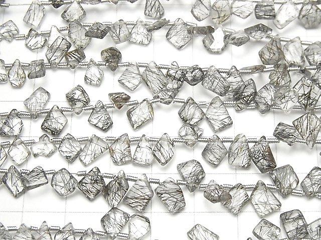 [Video] High Quality Tourmaline Quartz AAA Rough Slice Faceted 1strand beads (aprx.7inch / 18cm)