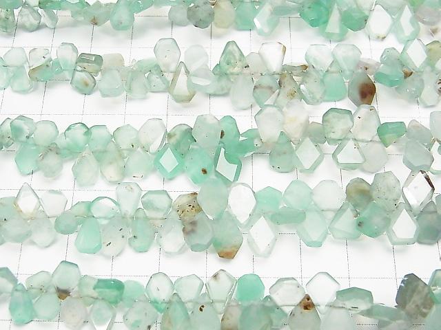 [Video] High Quality Aquaprase Rough Slice Faceted half or 1strand beads (aprx.7inch / 18cm)