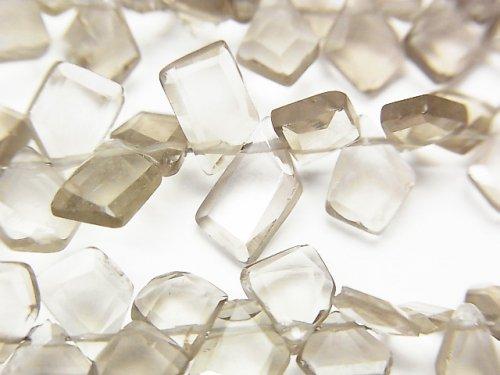 [Video] High Quality Light Color Smoky Quartz AAA- Rough Slice Faceted half or 1strand beads (aprx.7inch / 18cm)