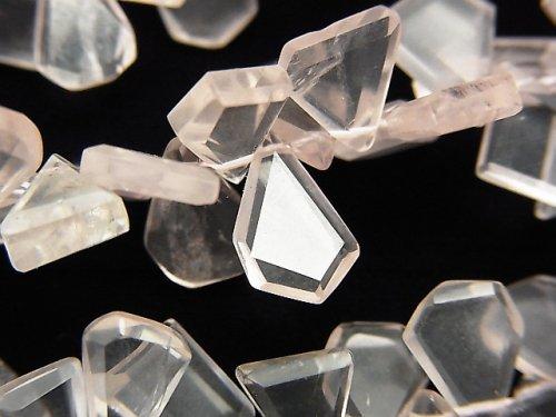 [Video] High Quality Rose Quartz AA++ Rough Slice Faceted half or 1strand beads (aprx.7inch / 18cm)