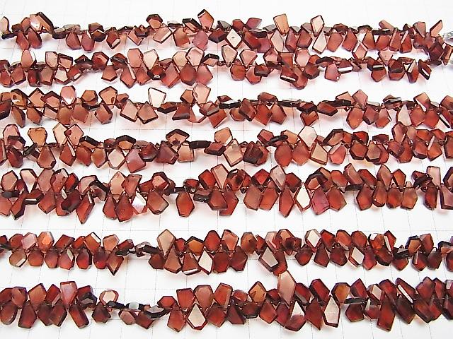 [Video] High Quality Mozambique Garnet AAA- Rough Slice Faceted half or 1strand beads (aprx.7inch / 18cm)