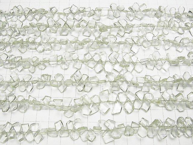 [Video] High Quality Green Amethyst AAA- Rough Slice Faceted half or 1strand beads (aprx.7inch / 18cm)