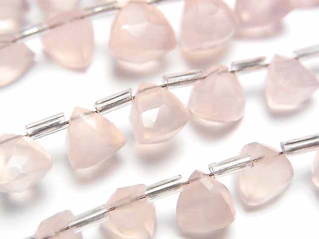 [Video]High Quality Pink Chalcedony AAA 3D Triangle Cut 1strand beads (aprx.6inch/14cm)