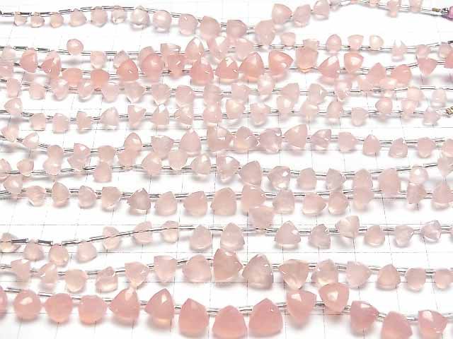 [Video]High Quality Pink Chalcedony AAA 3D Triangle Cut 1strand beads (aprx.6inch/14cm)