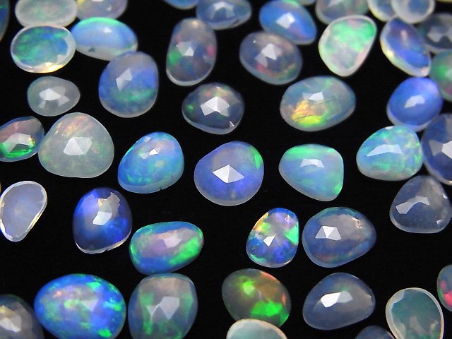[Video]High Quality Ethiopian Opal AAA- Loose stone Free form Single side Rose Cut 10pcs