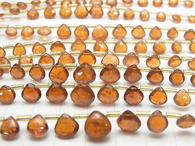 [Video]High Quality Hessonite Garnet AAA- Chestnut Faceted Briolette 1strand beads (aprx.7inch/18cm)