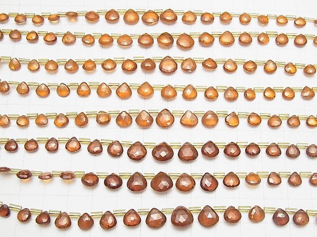 [Video]High Quality Hessonite Garnet AAA- Chestnut Faceted Briolette 1strand beads (aprx.7inch/18cm)