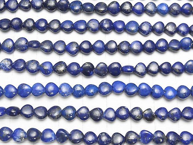 [Video] Lapis lazuli AA++ Vertical Hole Heart 6x6mm half or 1strand beads (aprx.6inch / 16cm)