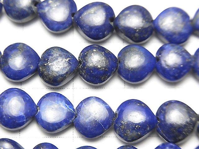 [Video] Lapis lazuli AA++ Vertical Hole Heart 8x8mm half or 1strand beads (aprx.6inch / 16cm)