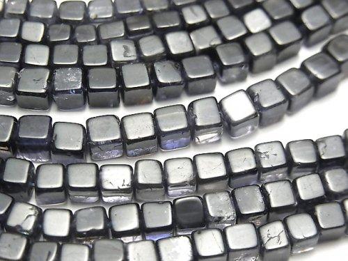 [Video] Iolite AA+ Cube 4x4mm half or 1strand beads (aprx.15inch / 38cm)