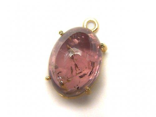 [Video] [One of a kind] High Quality Pink Tourmaline AAA Bezel Setting 18KGP 1pc NO.64