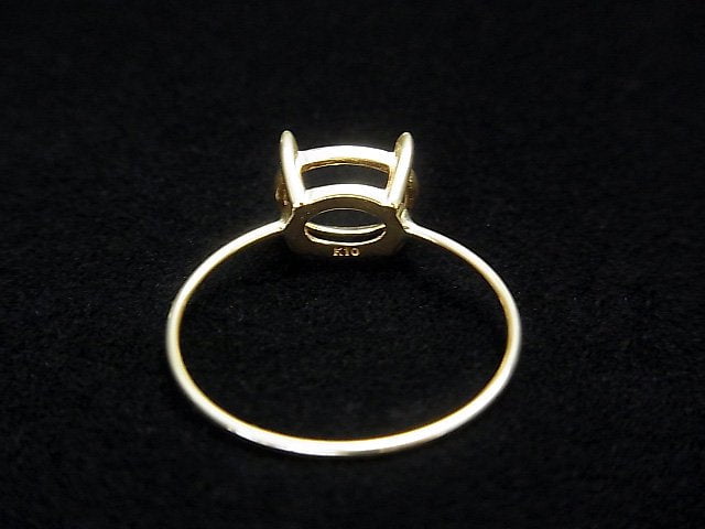 [Video] [Japan] [K10 Yellow Gold] Ring Frame (Prong Setting) Horizontal Oval Faceted for 8x6mm 1pc