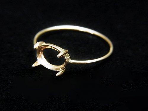 [Video] Made in Japan! [K10 Yellow Gold] Ring empty frame (claw clasp) Sideways Oval Cabochon 8x6mm 1pc