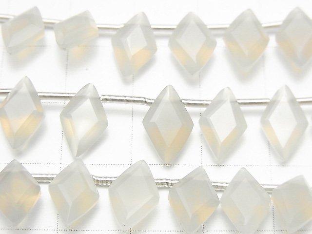 [Video] High Quality Gray Onyx AAA Diamond Faceted 11x7mm half or 1strand (18pcs)