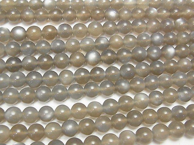 [Video] Gray Moonstone AAA Round 8mm half or 1strand beads (aprx.15inch / 38cm)