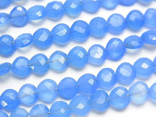 [Video] Blue Chalcedony AAA Vertical Hole Heart cut 6x6mm 1strand beads (aprx.6inch / 16cm)