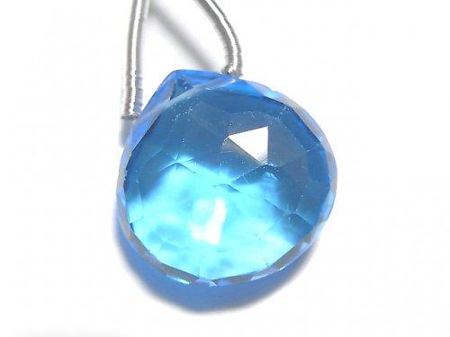 [Video] [One of a kind] High Quality Swiss Blue Topaz AAAA Chestnut Faceted Briolette 1pc NO.103