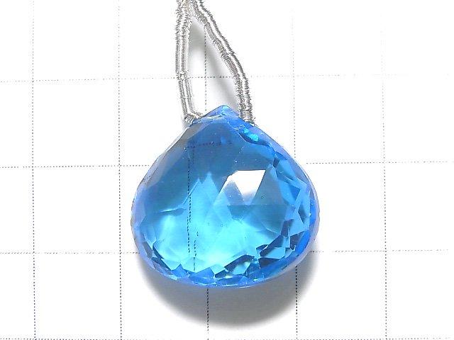 [Video] [One of a kind] High Quality Swiss Blue Topaz AAAA Chestnut Faceted Briolette 1pc NO.106