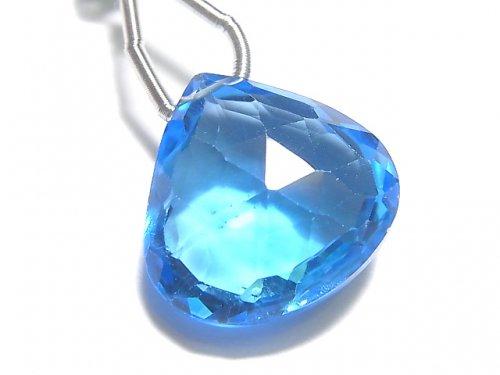 [Video] [One of a kind] High Quality Swiss Blue Topaz AAAA Chestnut Faceted Briolette 1pc NO.107