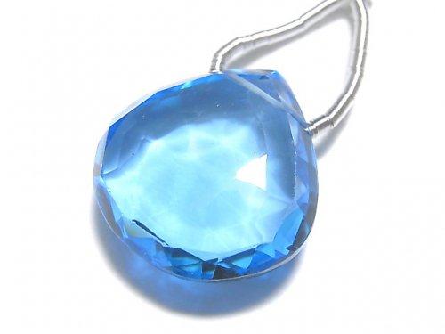 [Video] [One of a kind] High Quality Swiss Blue Topaz AAAA Chestnut Faceted Briolette 1pc NO.112