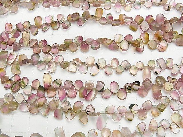 [Video] High Quality Bicolor Tourmaline AA++ Slice Nugget [Pink Color] half or 1strand beads (aprx.13inch / 32cm)
