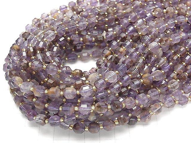 [Video] Garden Amethyst AAA- Double Point Faceted Tube 8x7mm 1strand beads (aprx.15inch / 36cm)