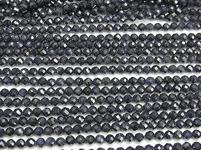 [Video]High Quality! Sapphire AA Faceted Round 3mm 1strand beads (aprx.15inch/36cm)