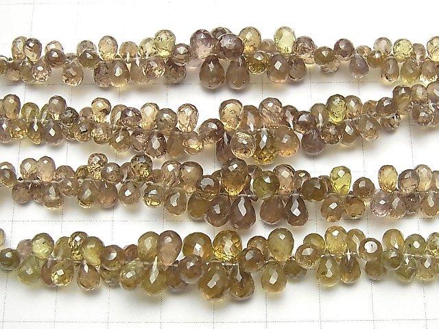 [Video] High Quality Color Change Garnet AAA- Drop Faceted Briolette half or 1strand beads (aprx.7inch / 18cm)