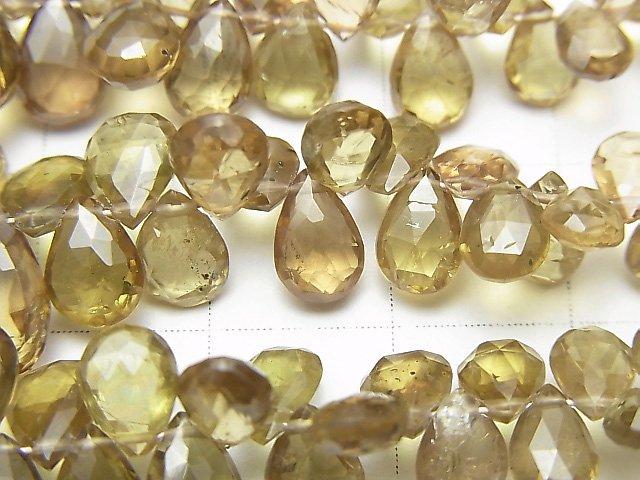 [Video] High Quality Color Change Garnet AAA- Pear shape Faceted Briolette half or 1strand beads (aprx.7inch / 18cm)