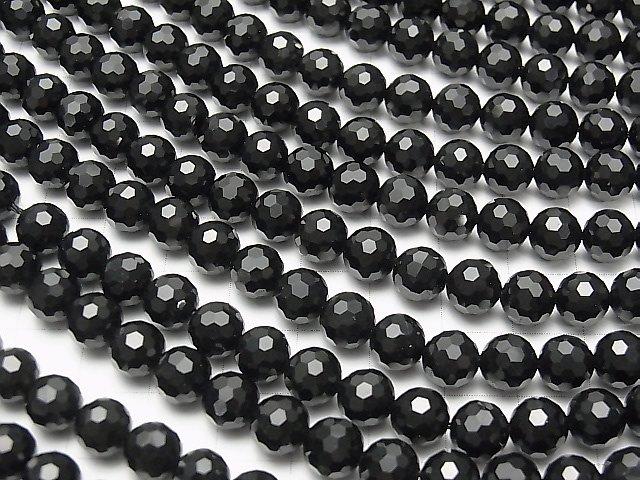 [Video] High Quality!  Onyx  Faceted Round 8mm  1strand beads (aprx.15inch/37cm)