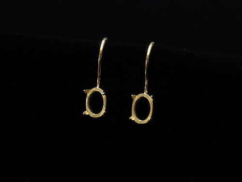 [Video] Silver925 Earwire Frame (Prong Setting) Oval 6x4mm 18KGP 1pair