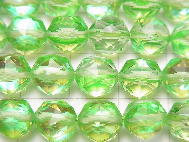 [Video] High Quality! Green Luna Flash Star Faceted Round 8mm 1strand beads (aprx.15inch / 36cm)