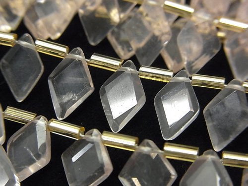 [Video]High Quality Rose Quartz AA++ Diamond Shape half or 1strand beads (aprx.7inch/18cm)