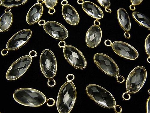 [Video] High Quality Crystal AAA Bezel Setting Faceted Oval 13x7mm 18KGP 2pcs