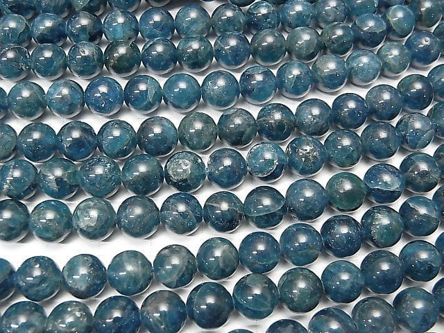 Blue Apatite AA+ Round 8mm half or 1strand beads (aprx.15inch / 37cm)