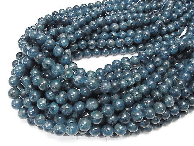 Blue Apatite AA+ Round 8mm half or 1strand beads (aprx.15inch / 37cm)