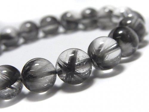 [Video] [One of a kind] High Quality Platinum Rutilated Quartz AAAA Round 10mm Bracelet NO.1