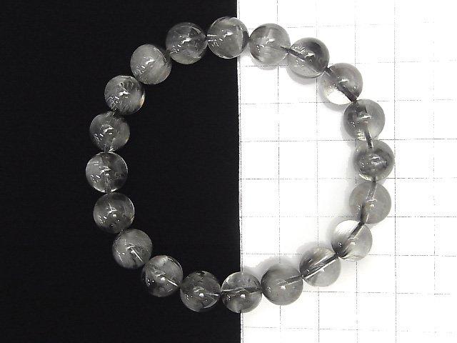 [Video] [One of a kind] High Quality Platinum Rutilated Quartz AAAA Round 10mm Bracelet NO.1
