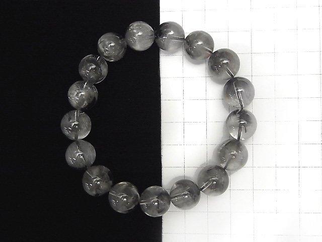 [Video] [One of a kind] High Quality Platinum Rutilated Quartz AAAA Round 12mm Bracelet NO.6