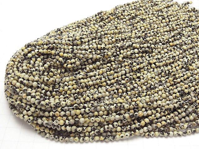 Dalmatian Jasper Round 3mm 1strand beads (aprx.15inch / 37cm)
