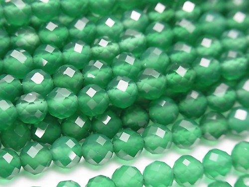 [Video] High Quality! Green Onyx AAA 64Faceted Round 6mm 1strand beads (aprx.15inch / 37cm)