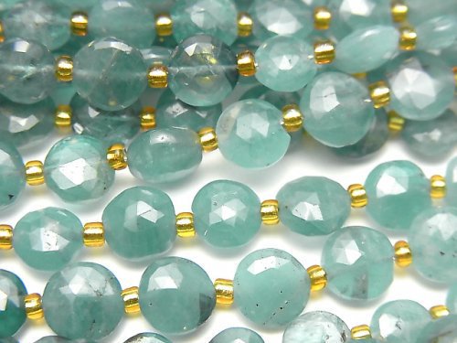 [Video] Grandidierite AA++ Faceted Coin 1strand beads (aprx.7inch/18cm)