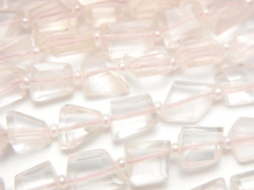 [Video] Rose Quartz AAA- Faceted Nugget 1strand beads (aprx.13inch / 32cm)